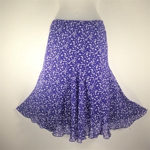 Chadwicks Women's Purple Floral Flared Skirt Sz 6